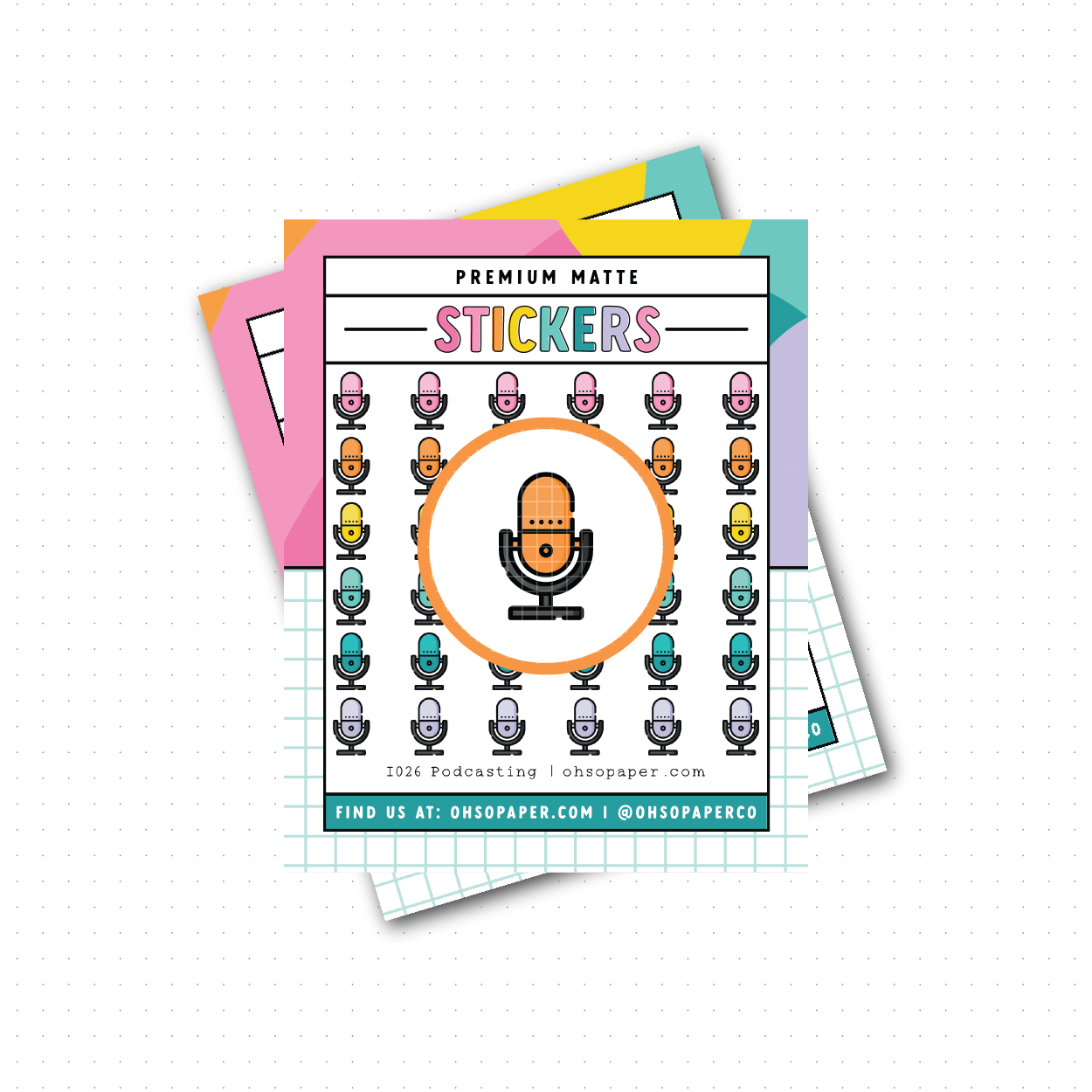 I026 - Icon Podcasting Planner Stickers - ohsopaper