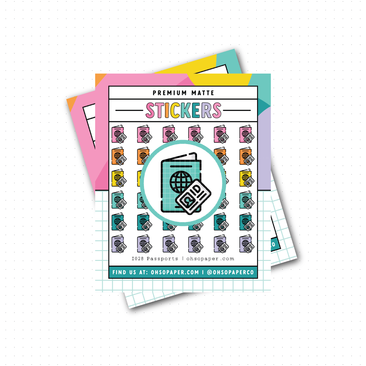 I028 - Icon Passports Planner Stickers - ohsopaper