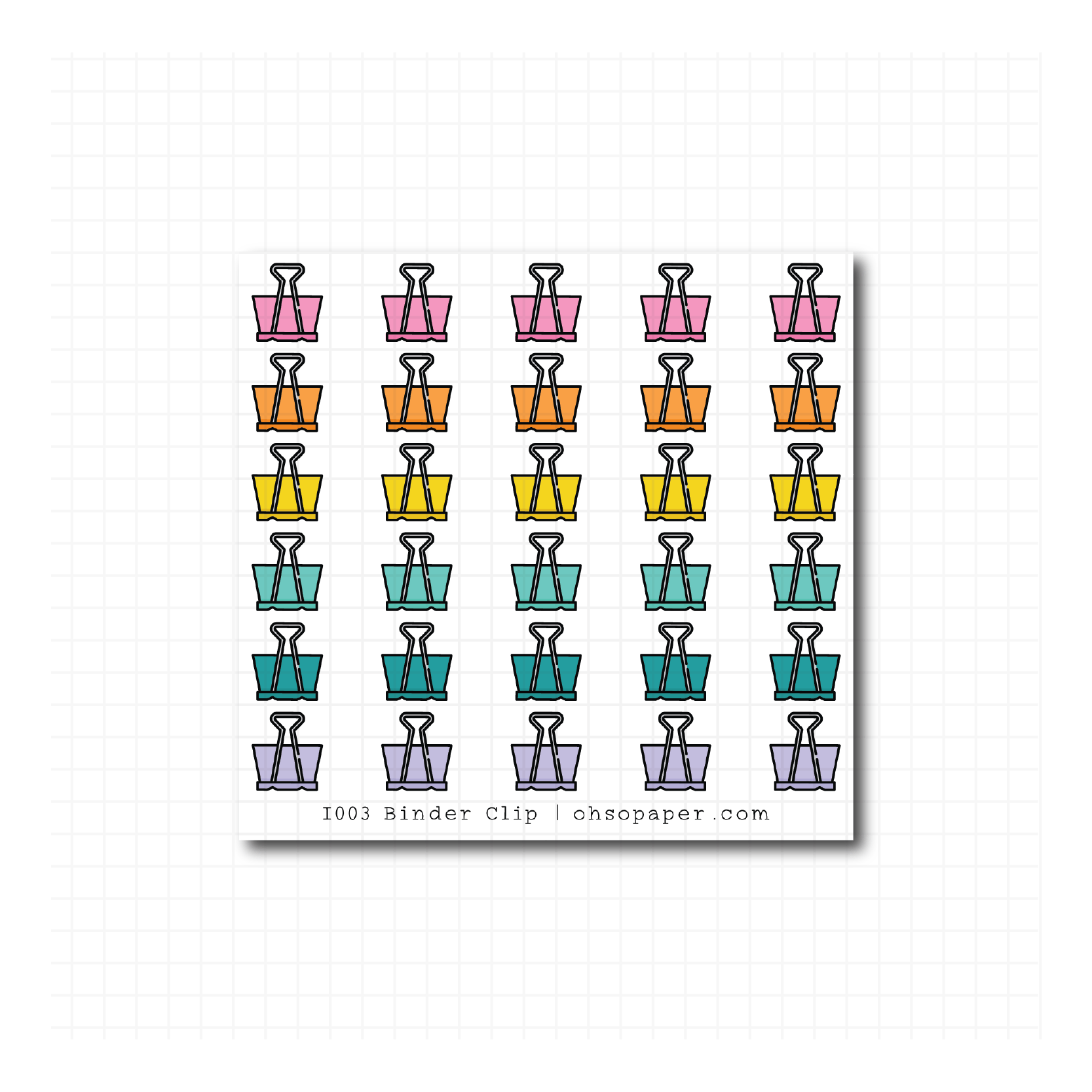 Icon Binder Clip Planner Stickers - I003 - ohsopaper