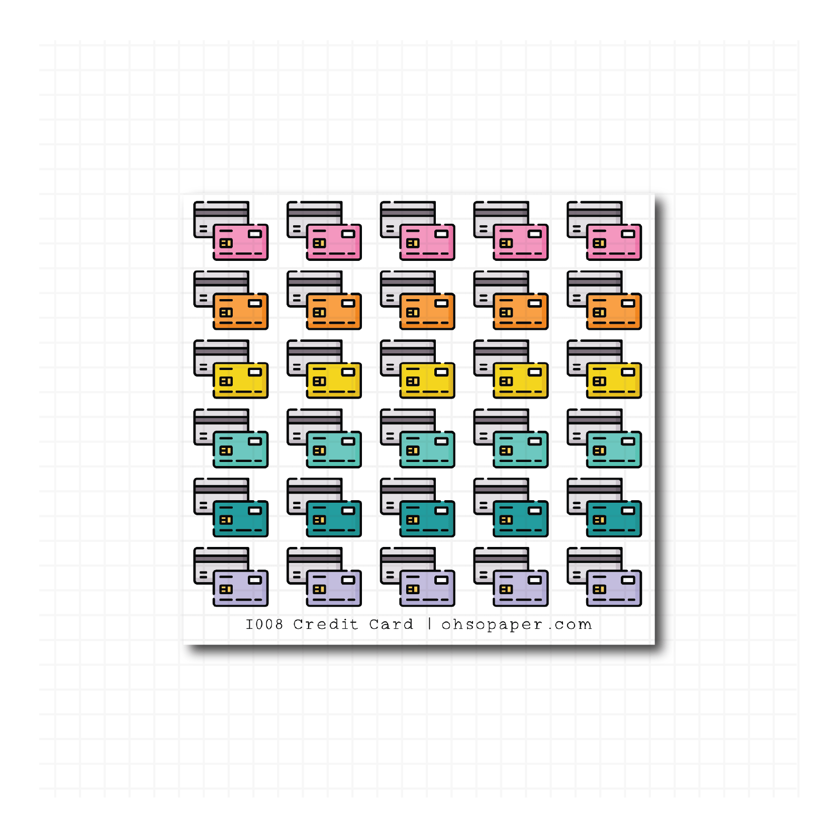 Icon Credit Card Planner Stickers - I008 - ohsopaper