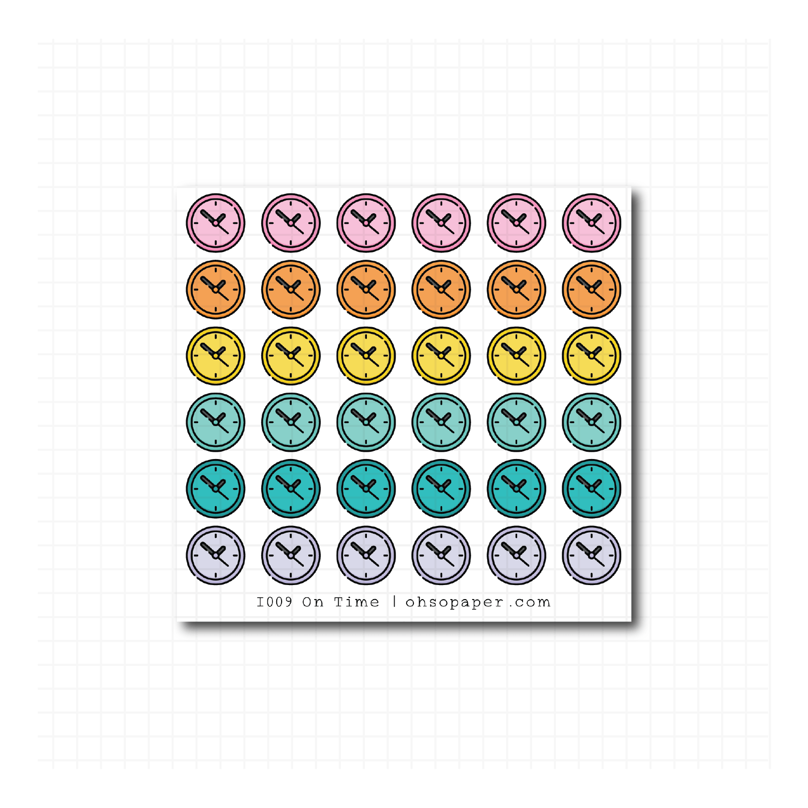 Icon On Time Planner Stickers - I009 - ohsopaper