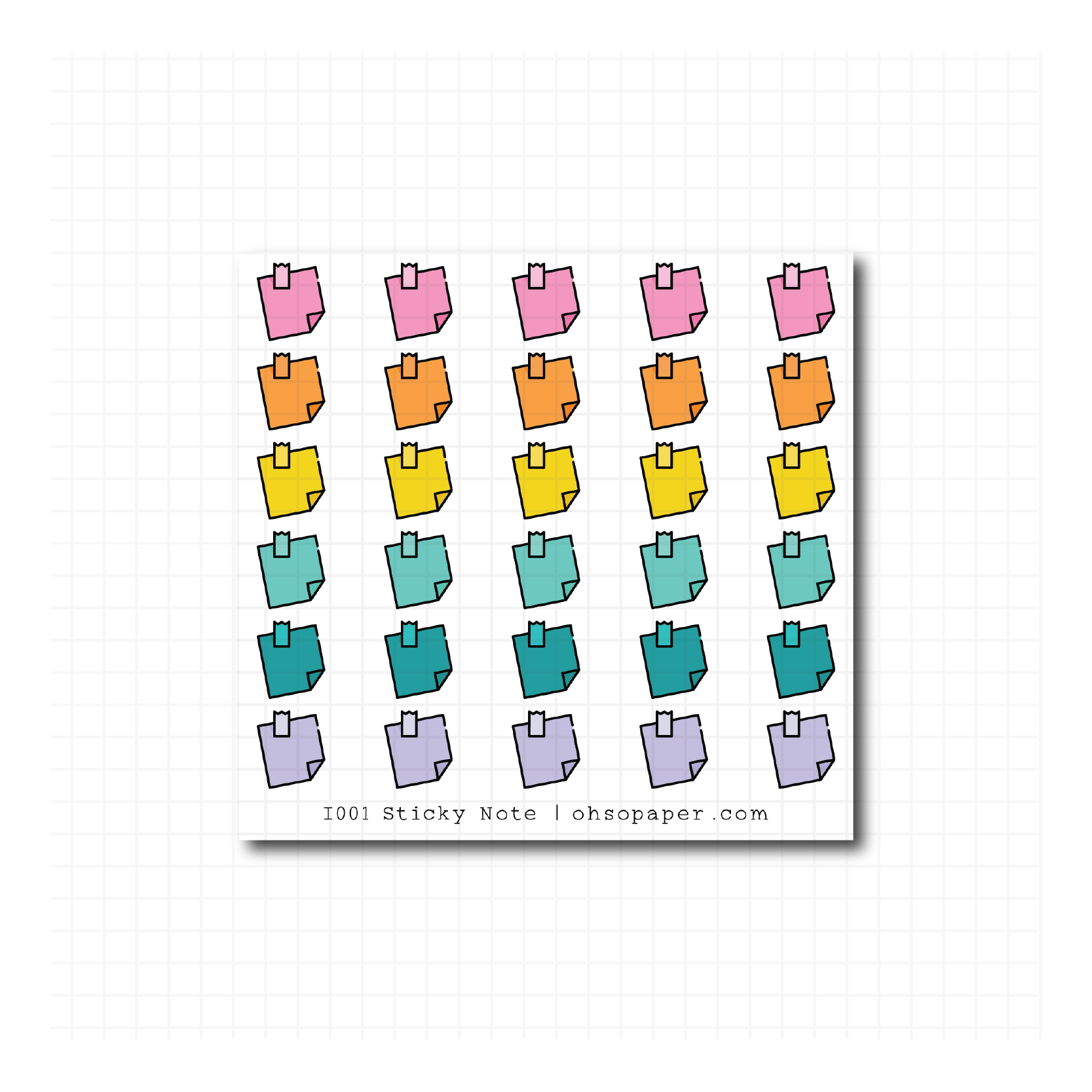 Icon Sticky Notes Planner Stickers - I001 - ohsopaper