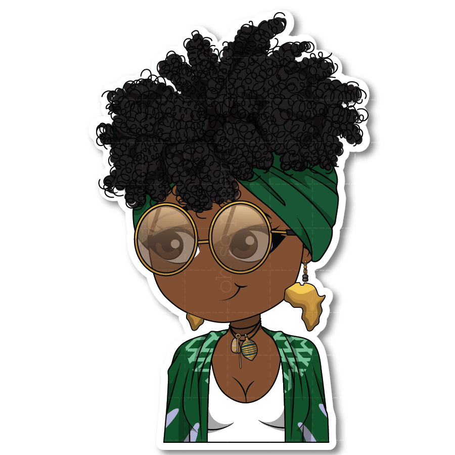 Lady Africa Die Cut Sticker - ohsopaper