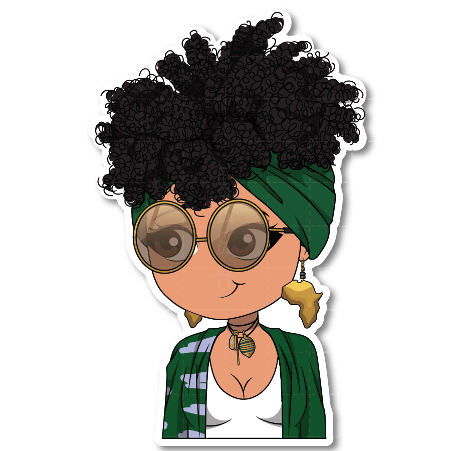 Lady Africa Die Cut Sticker - ohsopaper