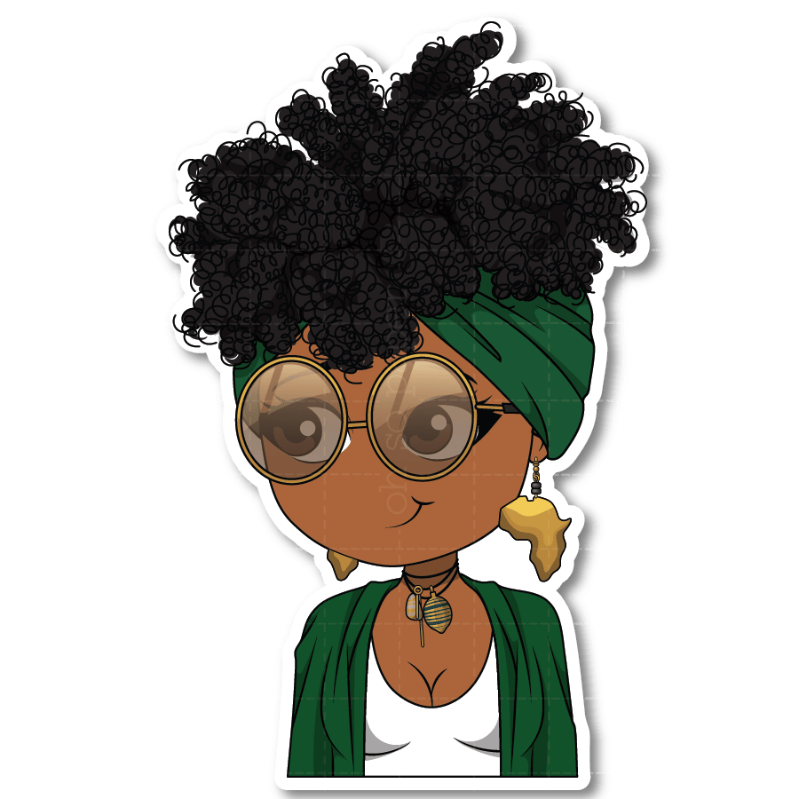 Lady Africa Die Cut Sticker - ohsopaper