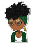 Lady Africa Die Cut Sticker - ohsopaper
