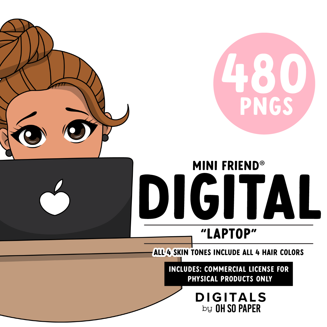 Laptop - Mini Friend® Digital Stickers - ohsopaper