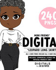 Leopard Long Skirt - Mini Friend® Digital Stickers - ohsopaper