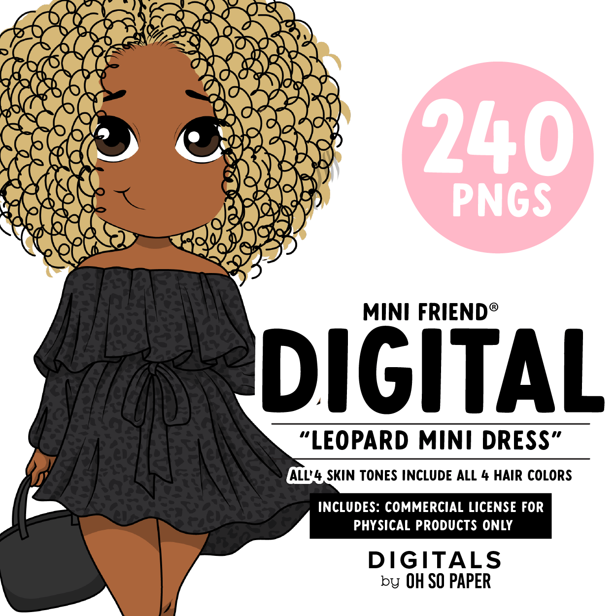 Leopard Mini Dress - Mini Friend® Digital Stickers - ohsopaper