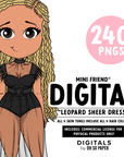 Leopard Sheer Dress - Mini Friend® Digital Stickers - ohsopaper