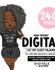 Let Me Sleep Pajama - Mini Friend® Digital Stickers - ohsopaper