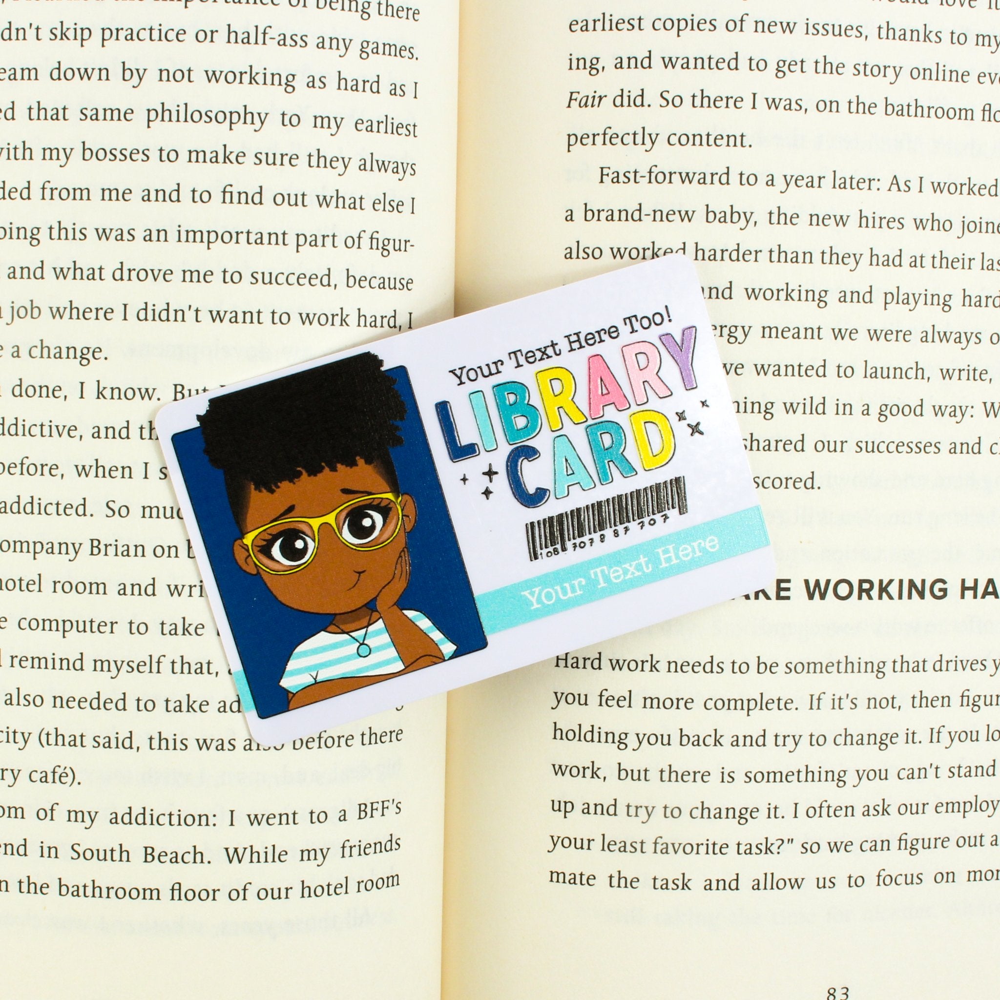 Library Card Personalized Bookmark - ohsopaper