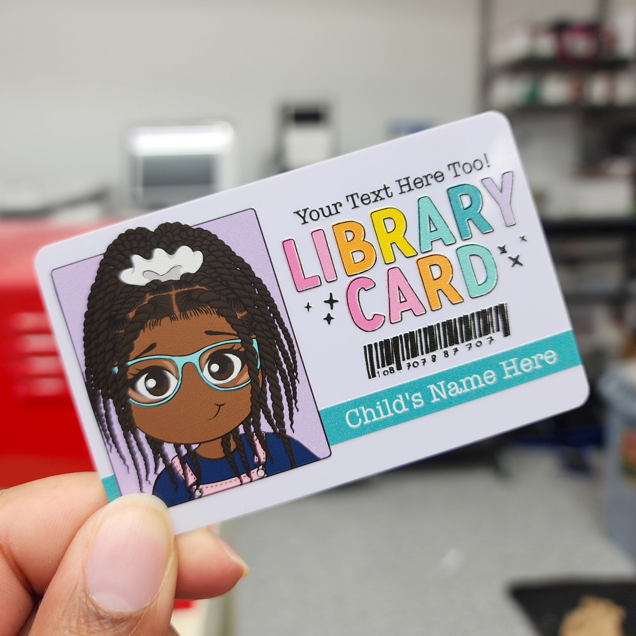 Library Card Personalized Bookmark - Kids - ohsopaper