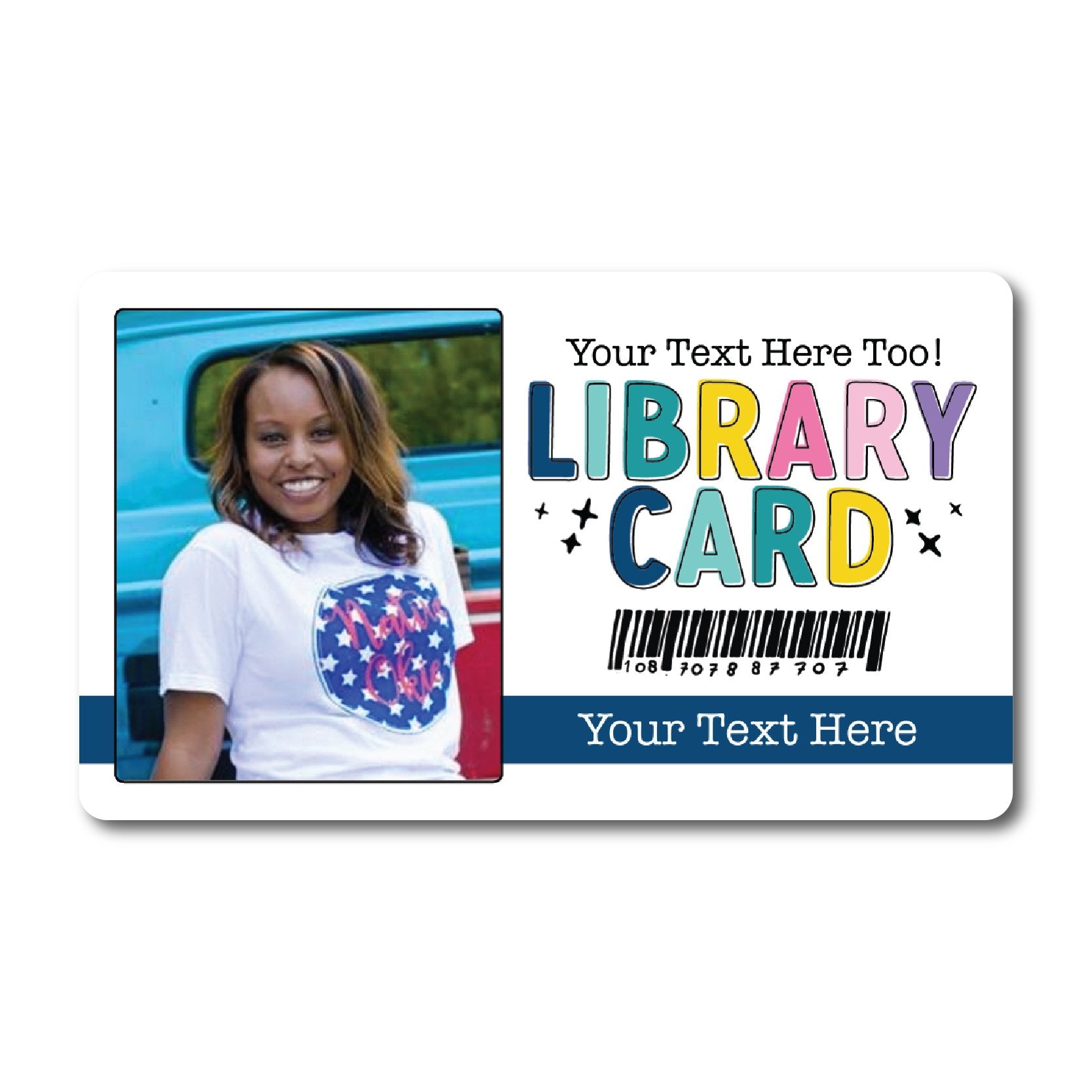 Library Card Personalized Bookmark - Photo - ohsopaper