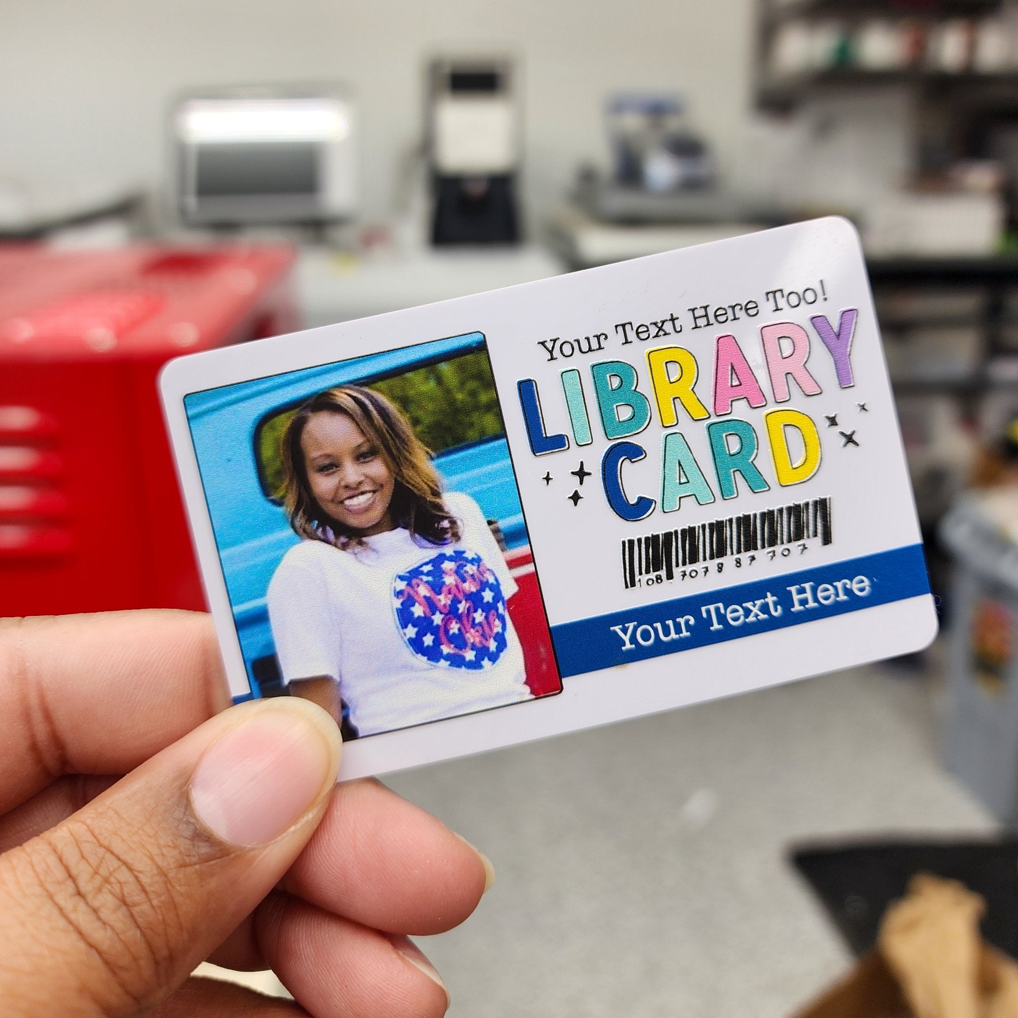 Library Card Personalized Bookmark - Photo - ohsopaper