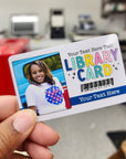 Library Card Personalized Bookmark - Photo - ohsopaper