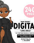 Long Dress - Mini Friend® Digital Stickers - ohsopaper