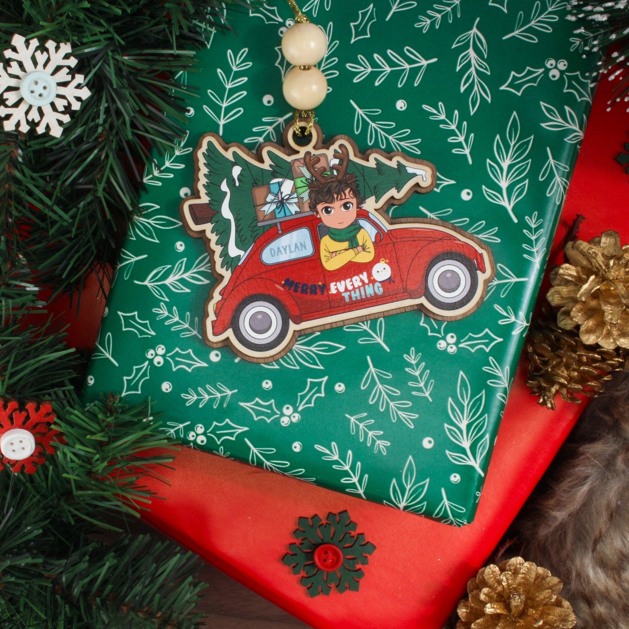 Merry Everything Personalized Ornament - ohsopaper