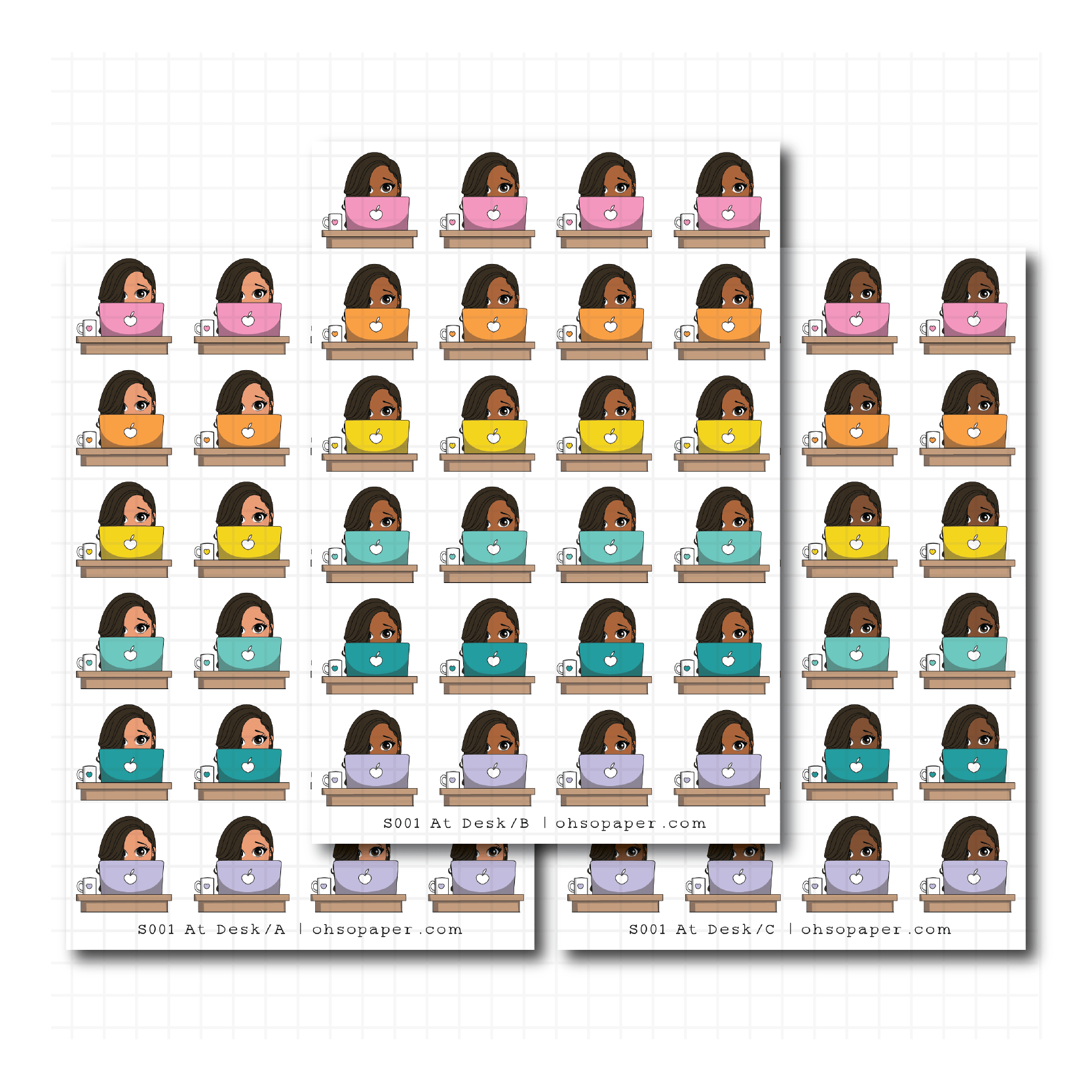 Mini Friend® At Desk Planner Stickers - S001 - ohsopaper