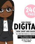 Mini Skirt and Blazer - Mini Friend® Digital Stickers - ohsopaper