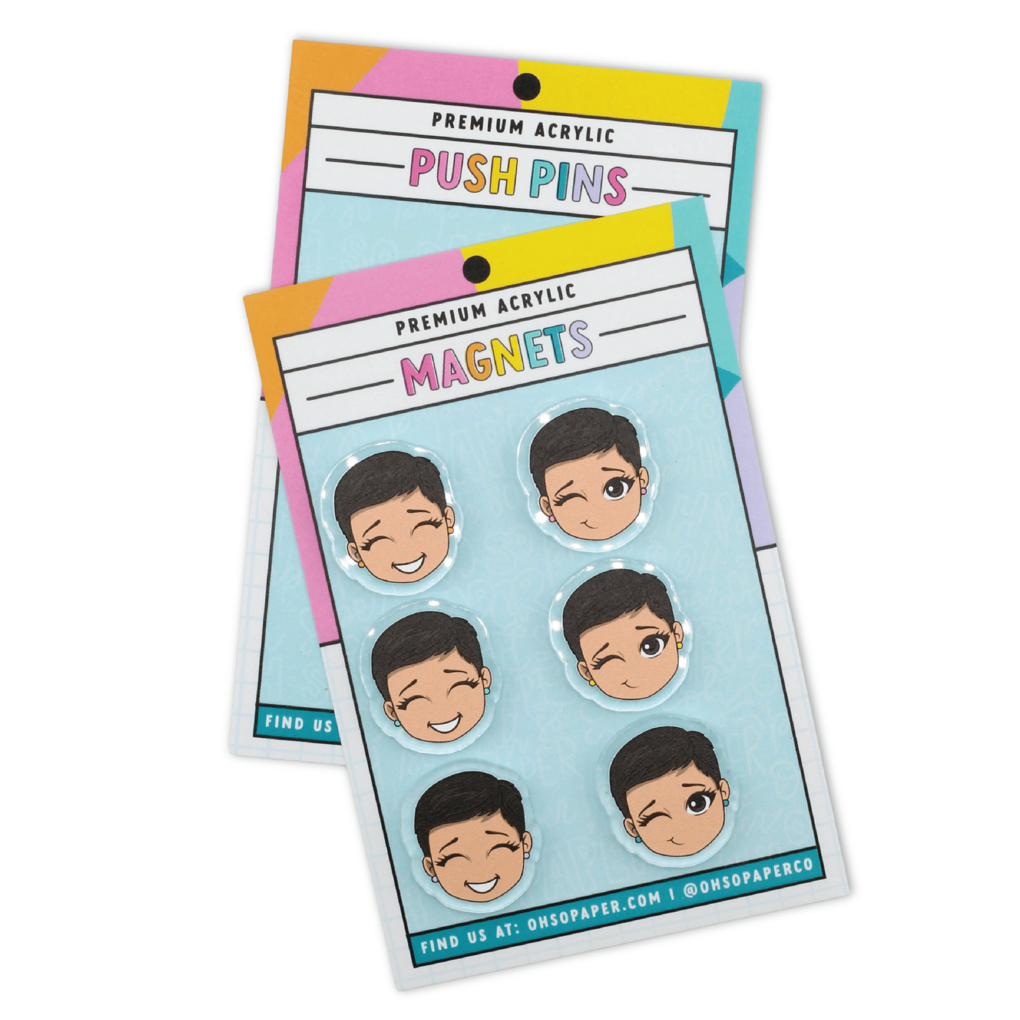 Minimoji Acrylic Push Pin/Magnet - ohsopaper