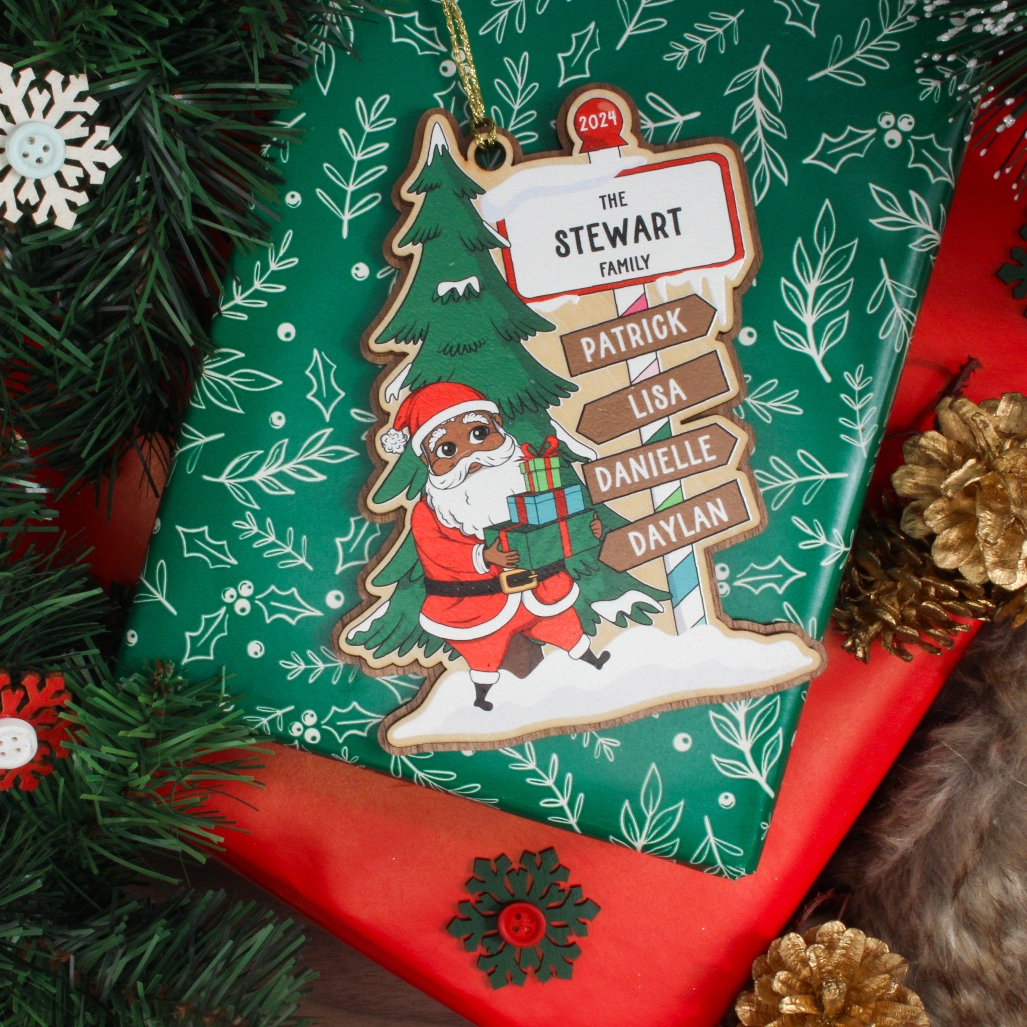 North Pole Family Personalized Ornament - ohsopaper