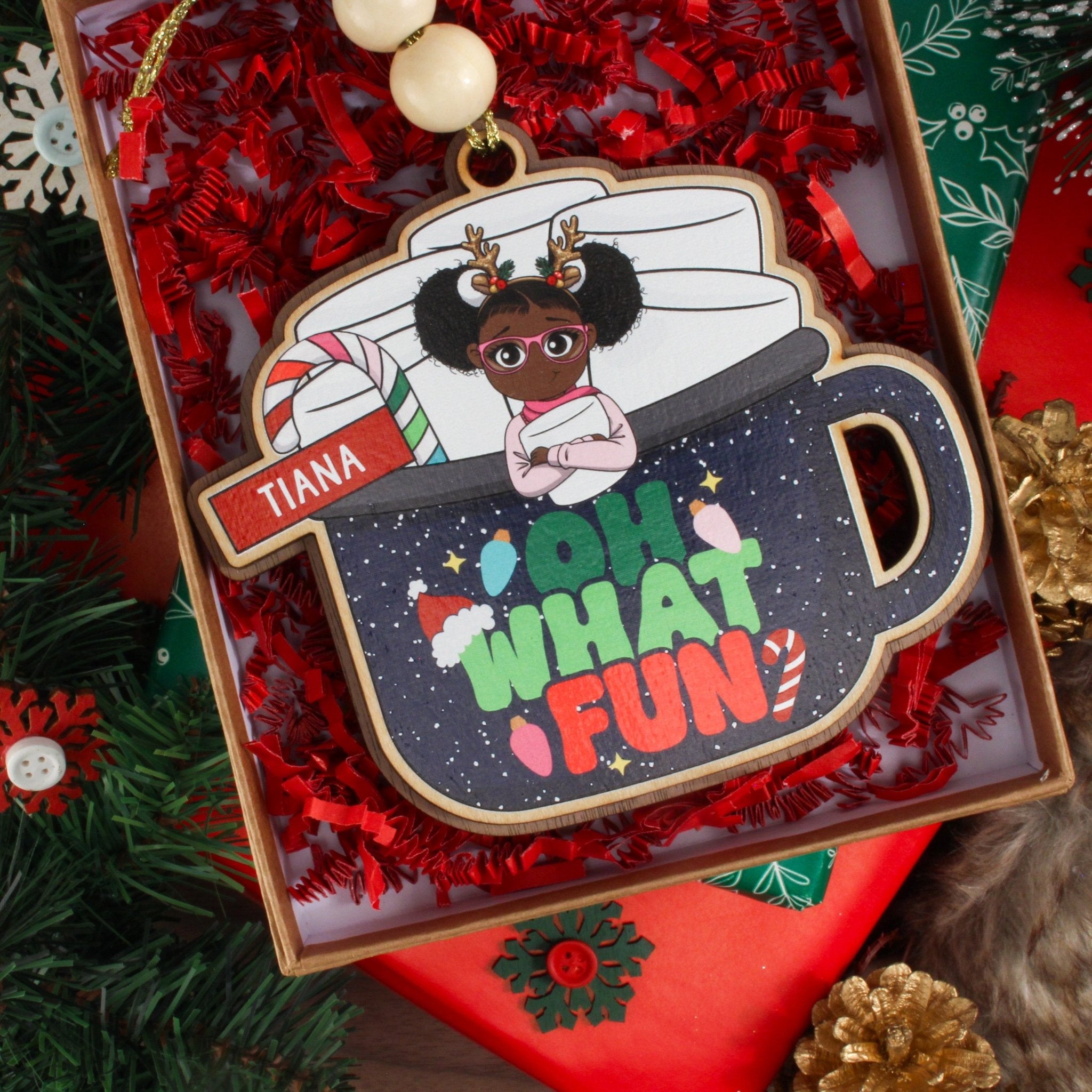 Oh What Fun Mug Personalized Ornament - ohsopaper