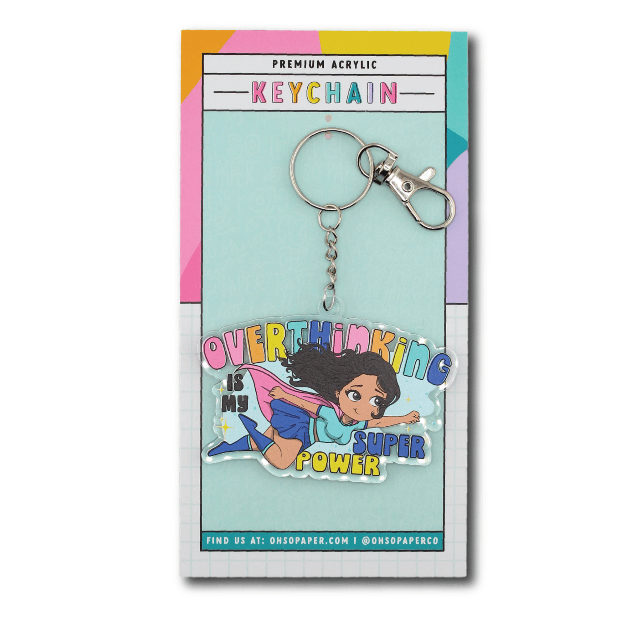 Overthinking Superpower Acrylic Keychain - ohsopaper