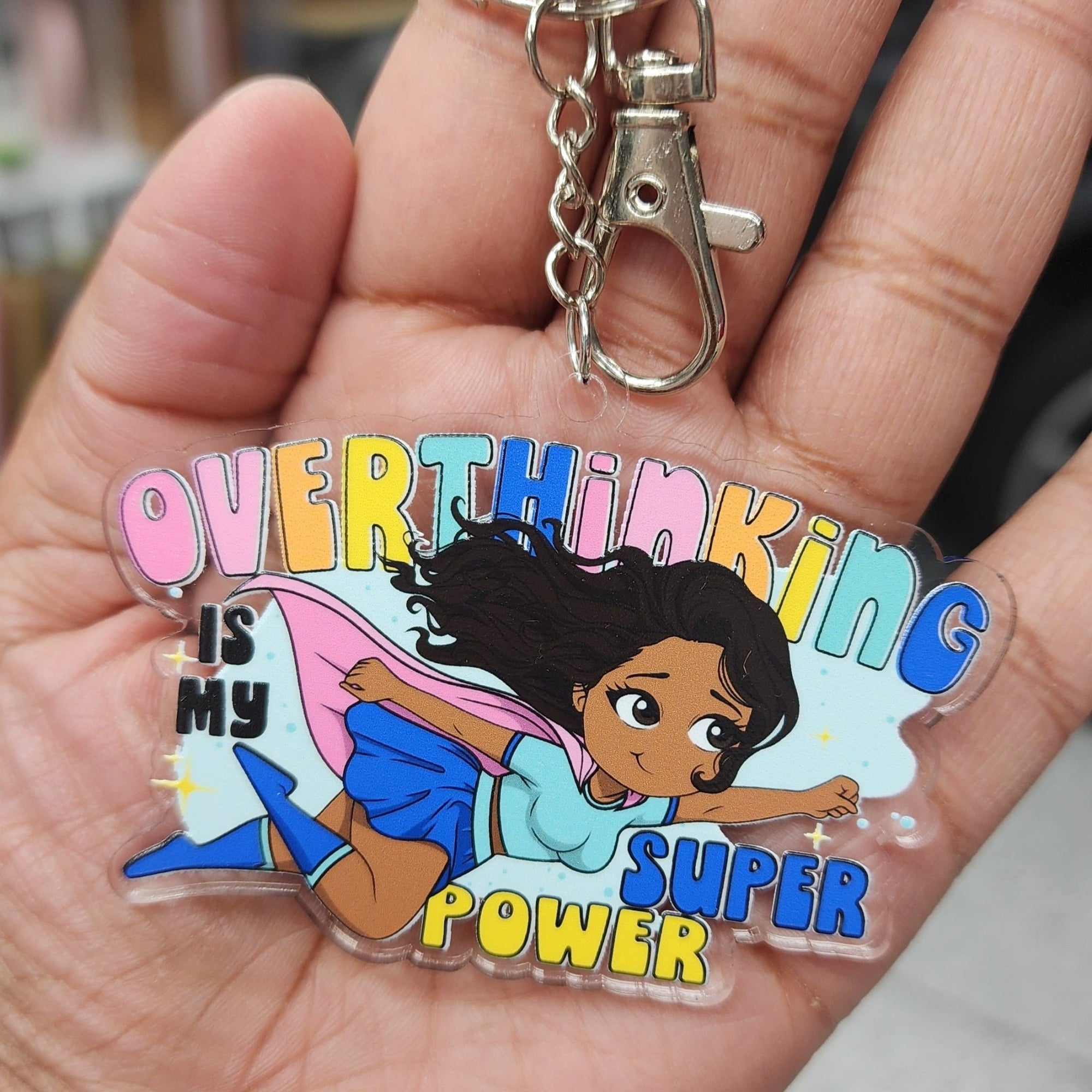 Overthinking Superpower Acrylic Keychain - ohsopaper