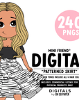 Patterned Skirt - Mini Friend® Digital Stickers - ohsopaper