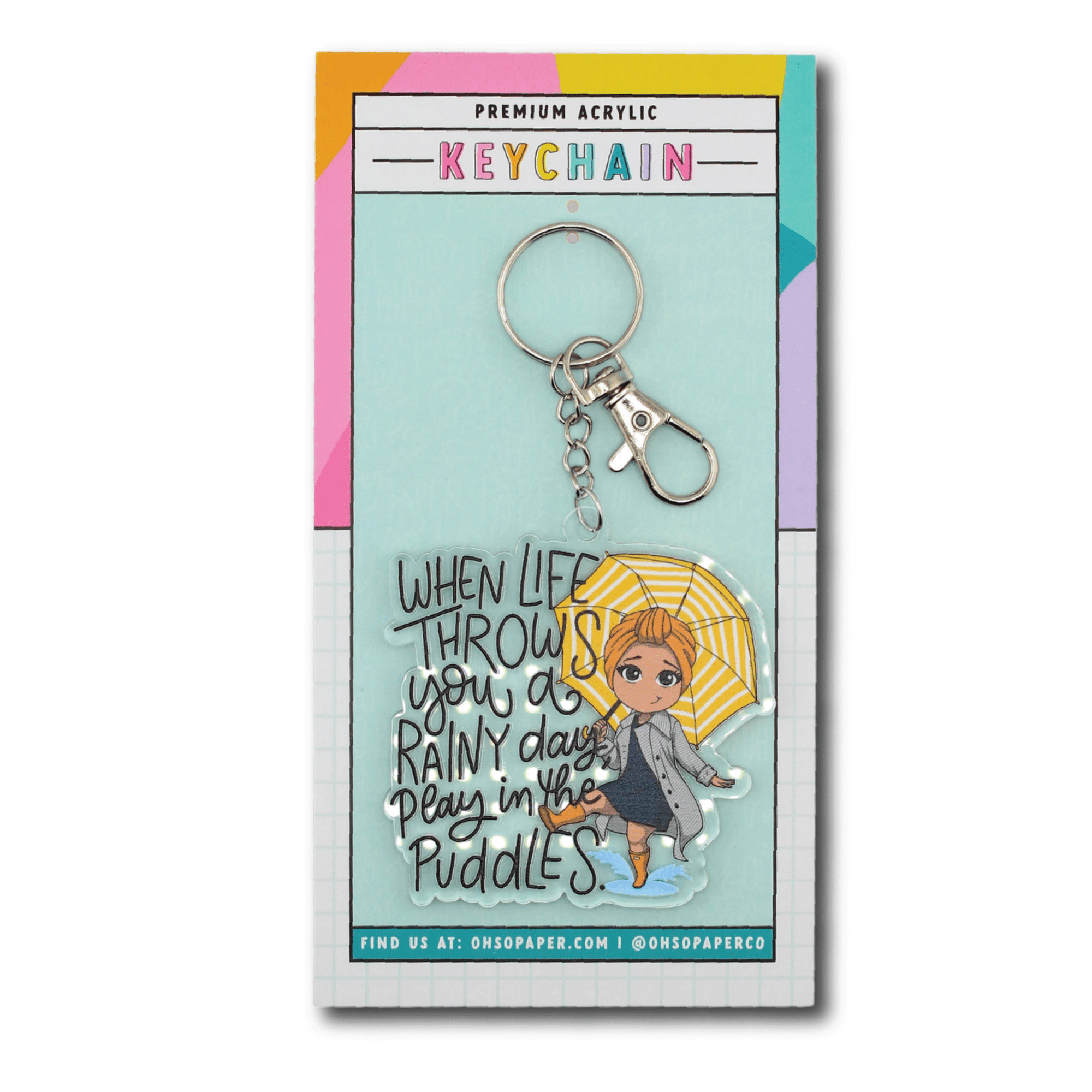 Play In Puddles Acrylic Keychain - ohsopaper