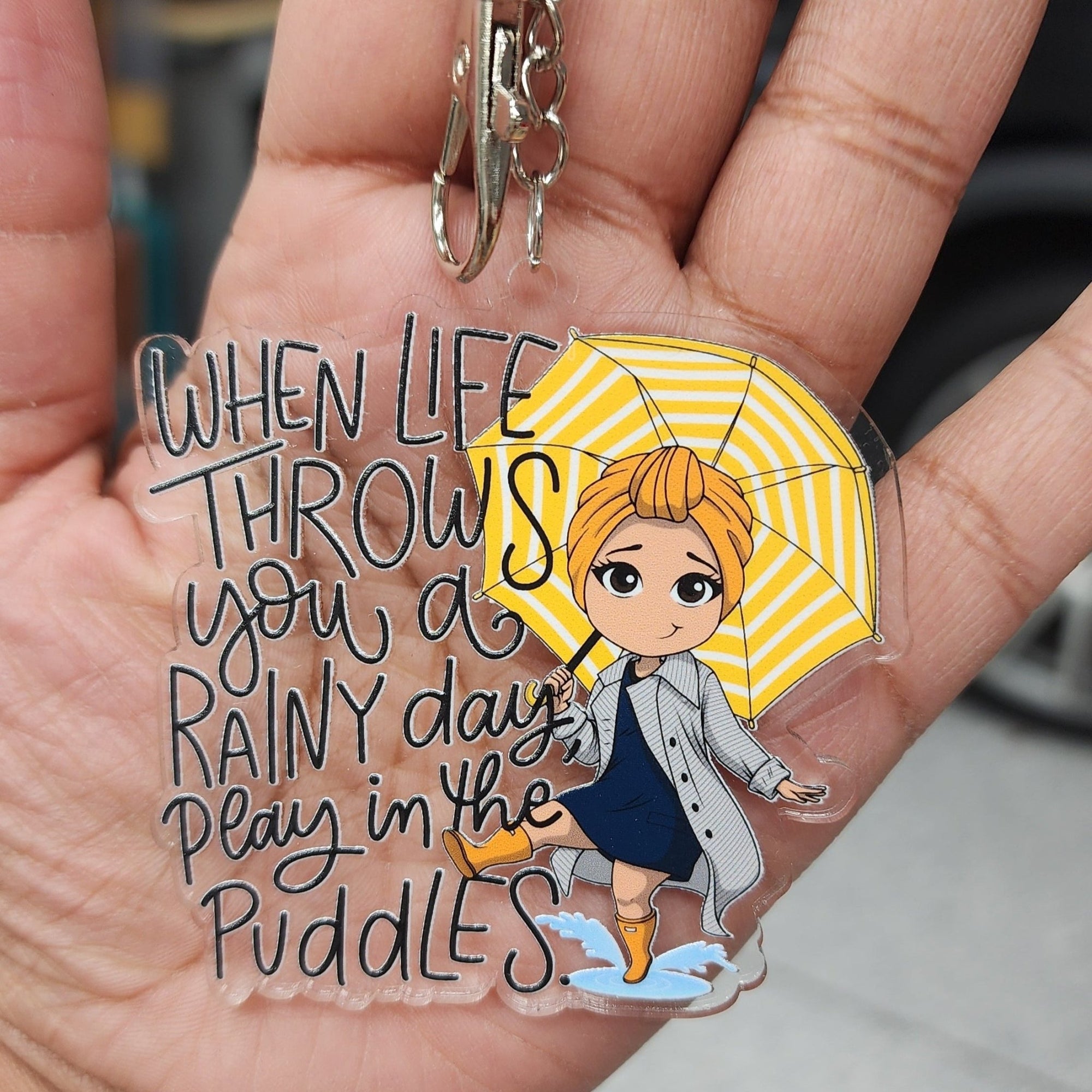 Play In Puddles Acrylic Keychain - ohsopaper