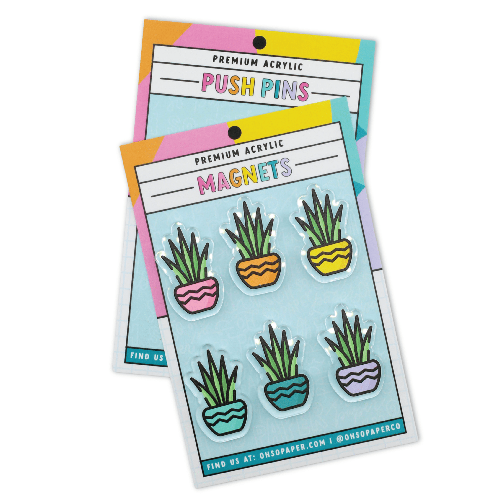 Potted Plant Acrylic Push Pin/Magnet - ohsopaper