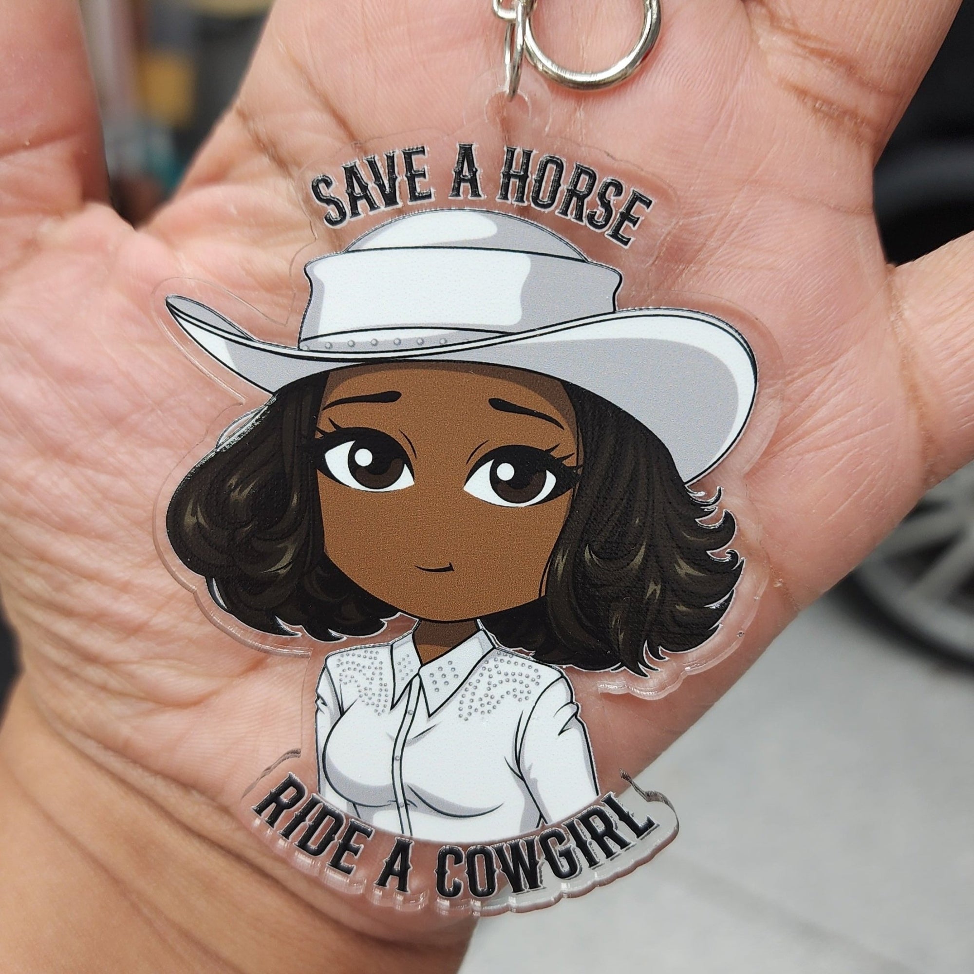 Ride A Cowgirl Acrylic Keychain - ohsopaper