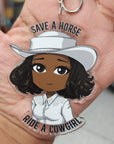 Ride A Cowgirl Acrylic Keychain - ohsopaper