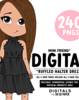 Ruffled Halter Dress - Mini Friend® Digital Stickers - ohsopaper