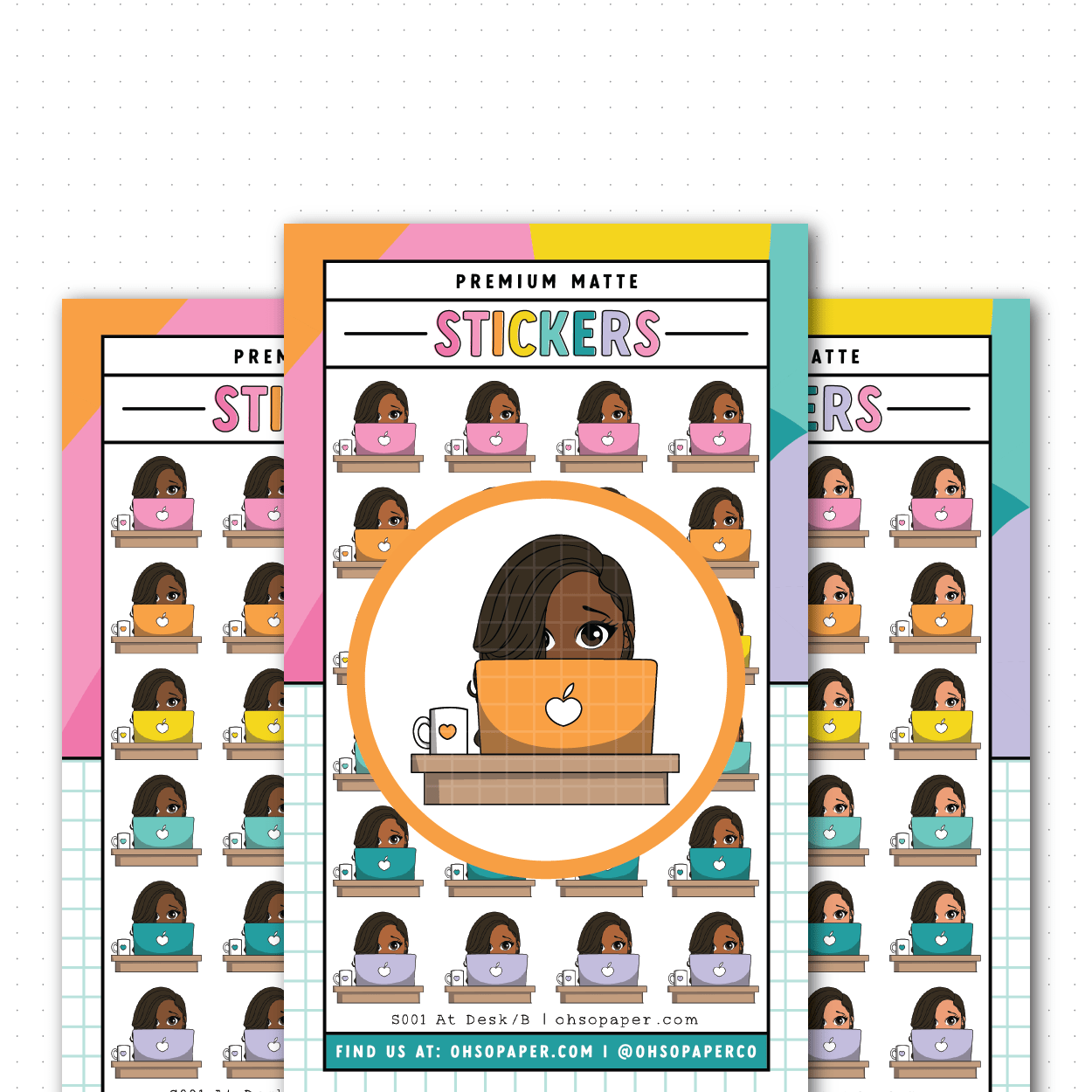 S001 - Mini Friend® At Desk Planner Stickers - ohsopaper