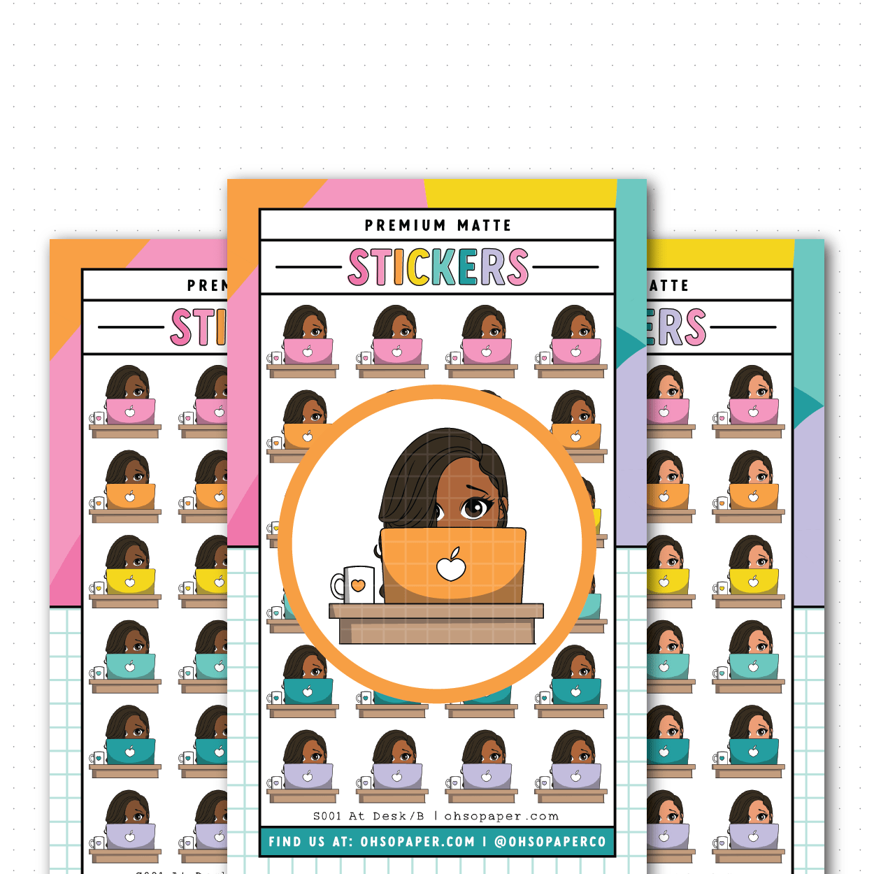 S001 - Mini Friend® At Desk Planner Stickers - ohsopaper