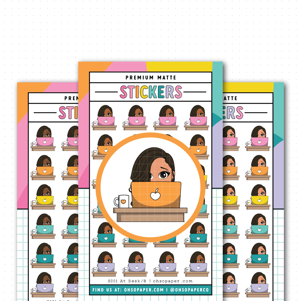 S001 - Mini Friend® At Desk Planner Stickers - ohsopaper