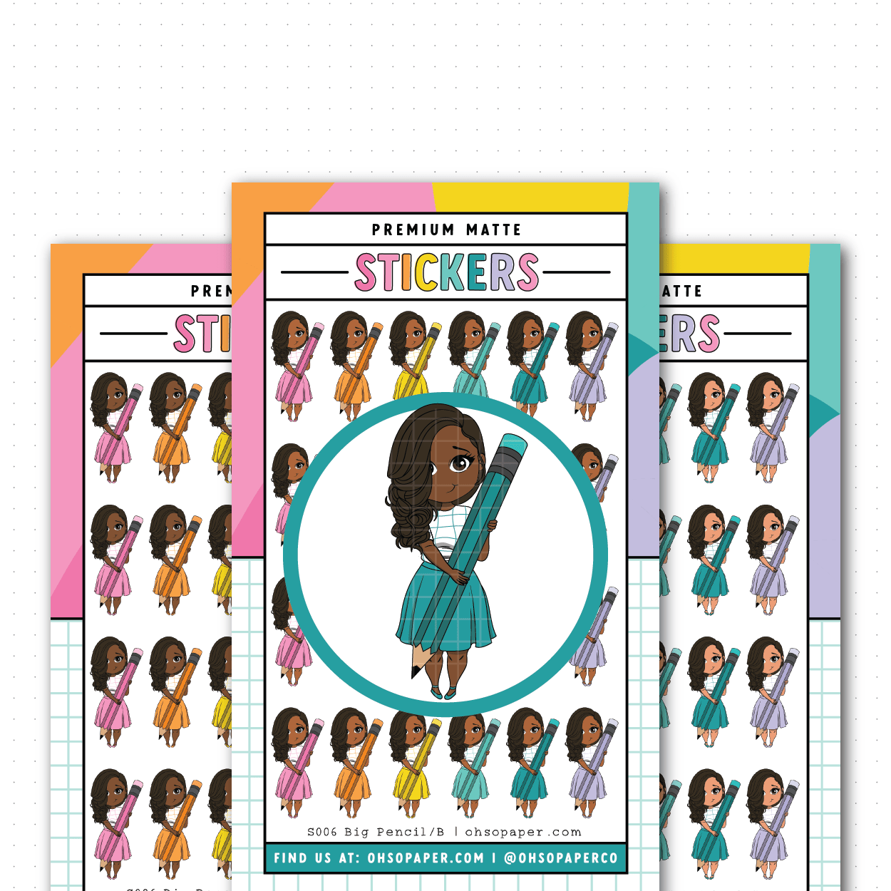 S006 - Mini Friend® Big Pencil Planner Stickers - ohsopaper