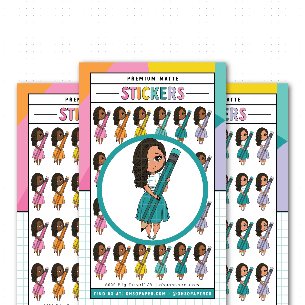 S006 - Mini Friend® Big Pencil Planner Stickers - ohsopaper