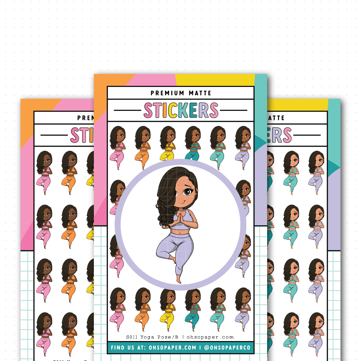 S011 - Mini Friend® Yoga Pose Planner Stickers - ohsopaper