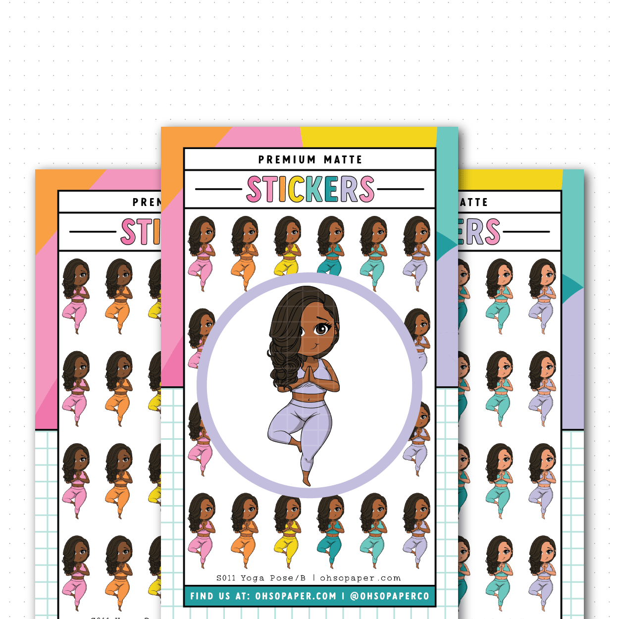 S011 - Mini Friend® Yoga Pose Planner Stickers - ohsopaper