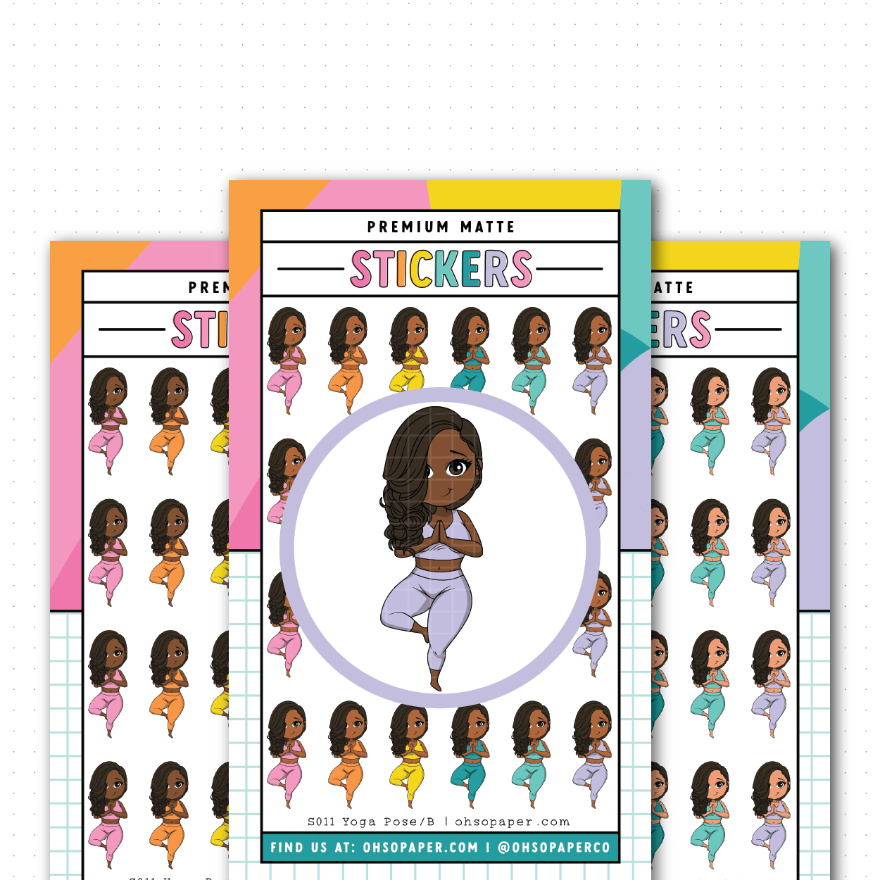 S011 - Mini Friend® Yoga Pose Planner Stickers - ohsopaper