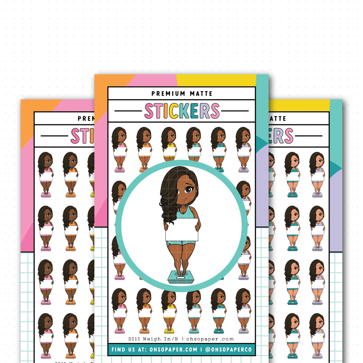 S013 - Mini Friend® Weigh In Planner Stickers - ohsopaper