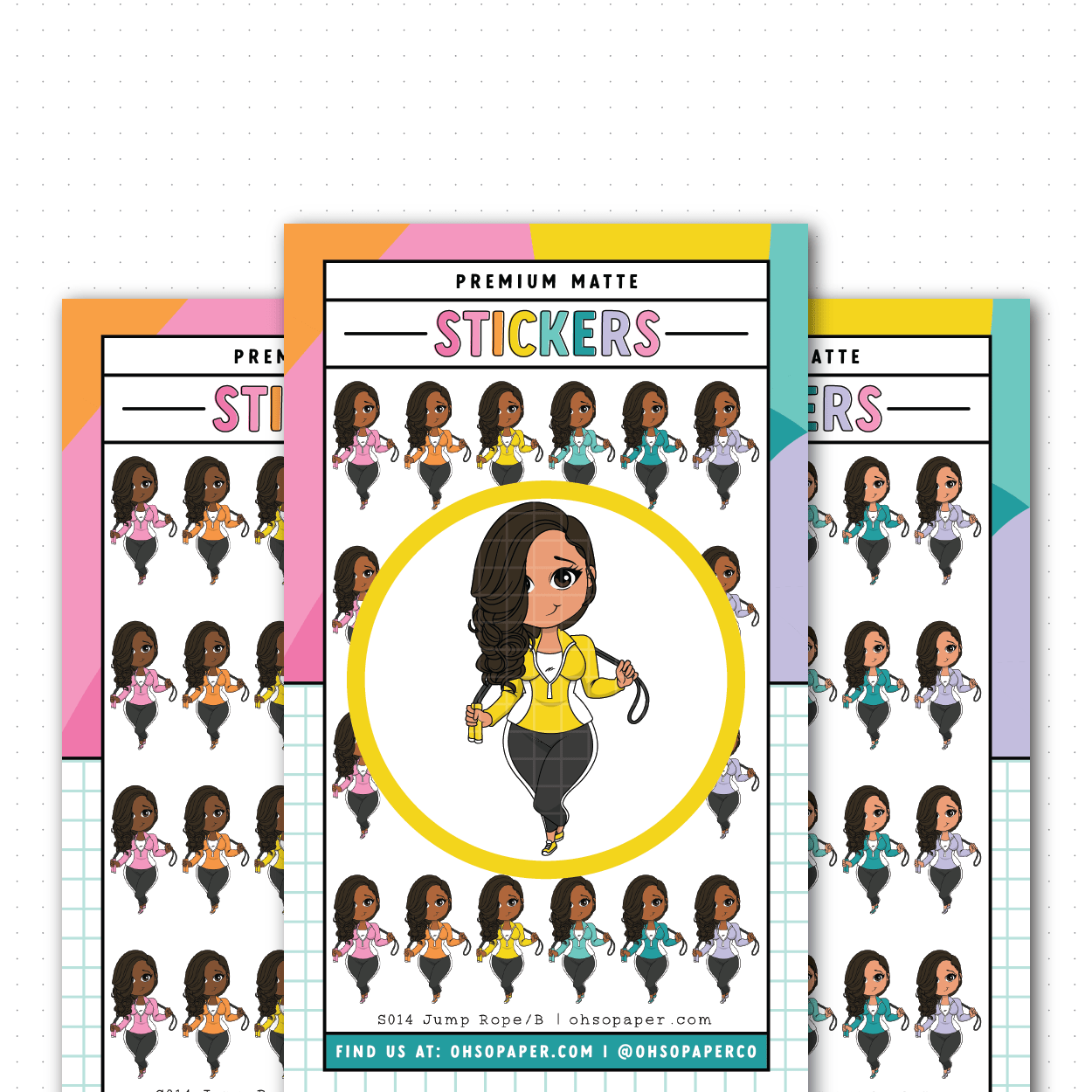 S014 - Mini Friend® Jump Rope Planner Stickers - ohsopaper