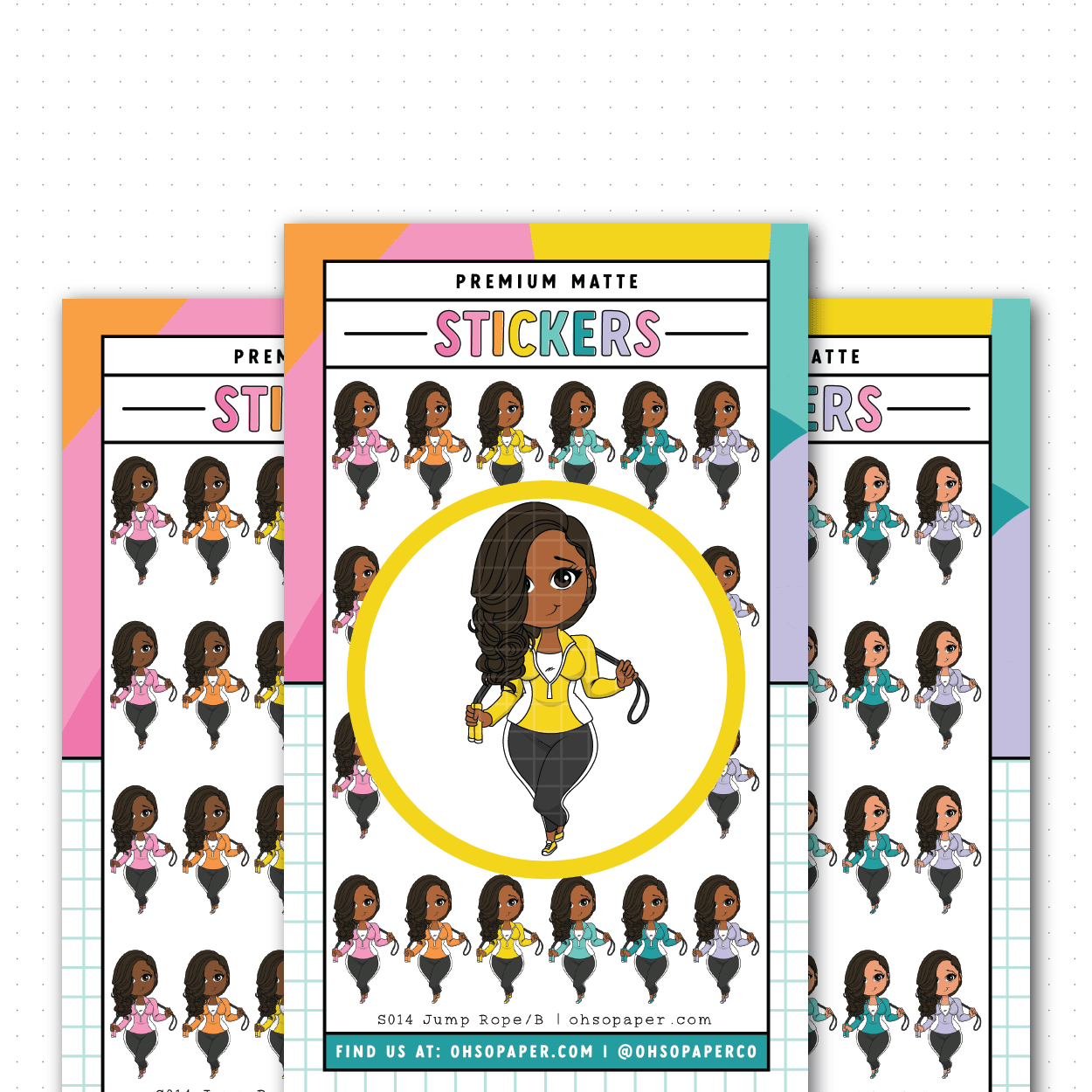 S014 - Mini Friend® Jump Rope Planner Stickers - ohsopaper