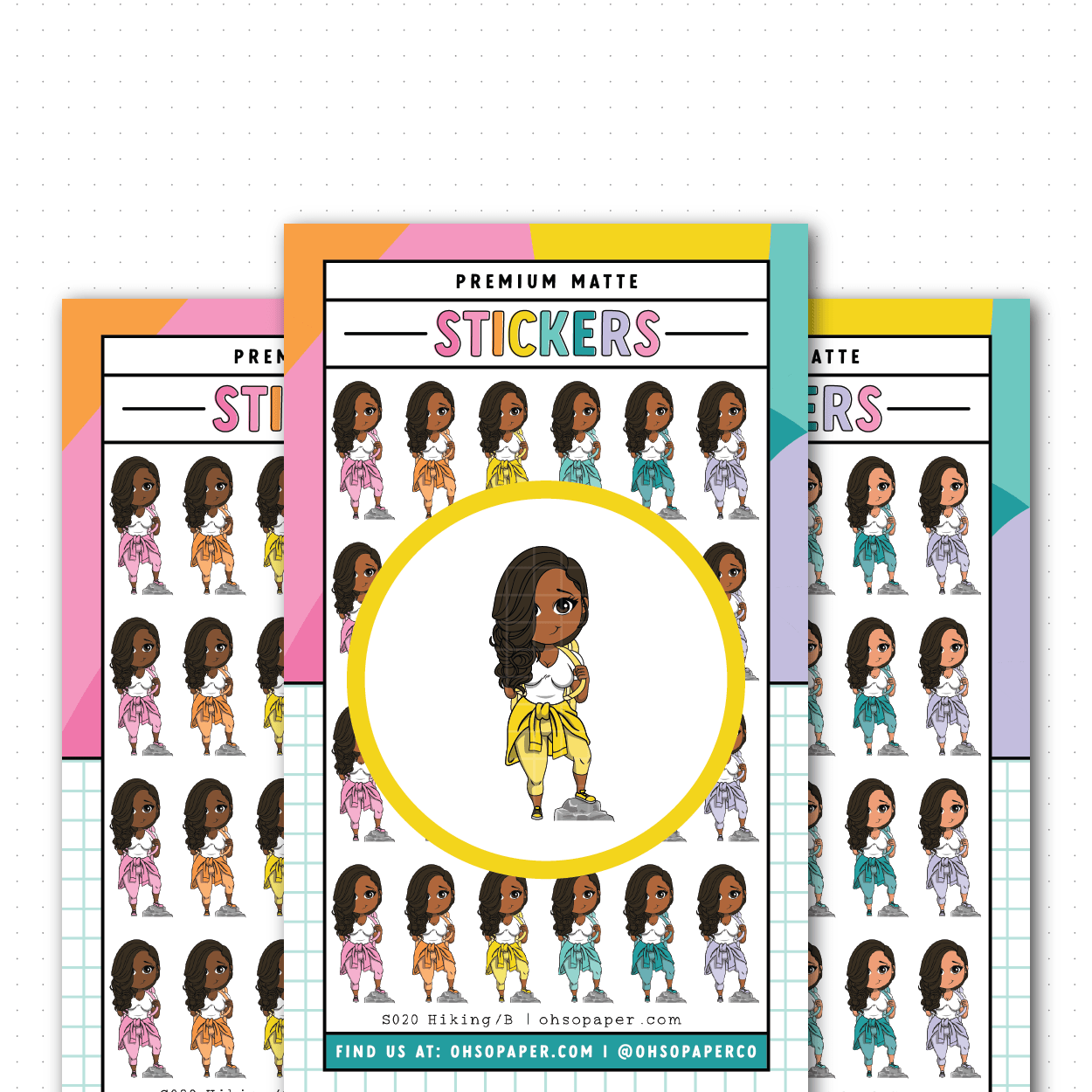 S020 - Mini Friend® Hiking Planner Stickers - ohsopaper