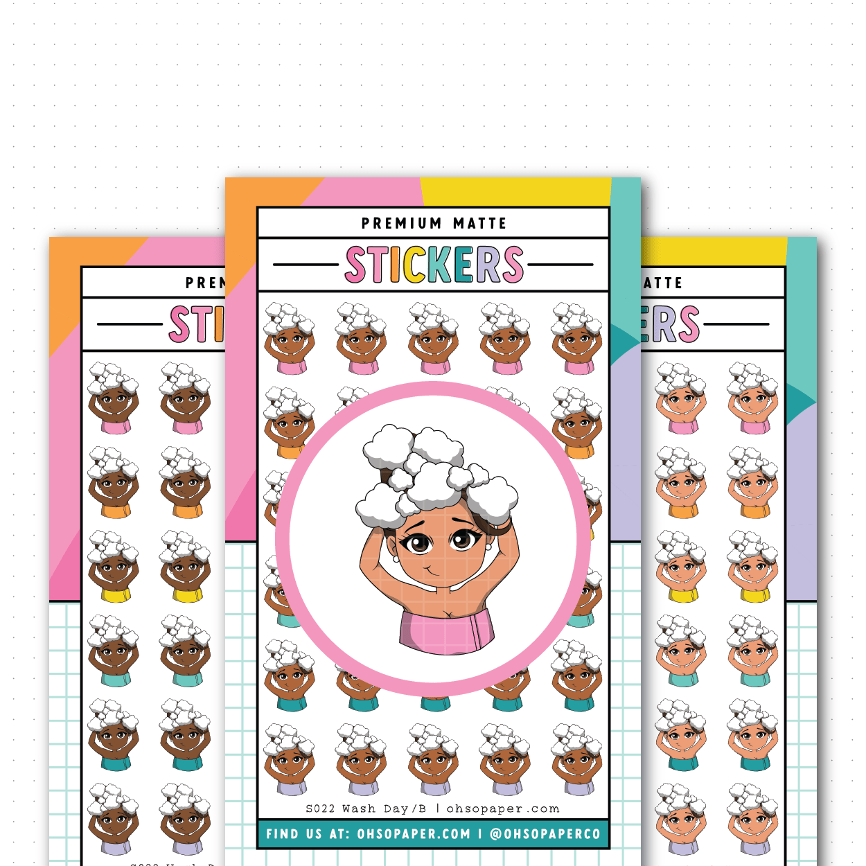 S022 - Mini Friend® Wash Day Planner Stickers - ohsopaper