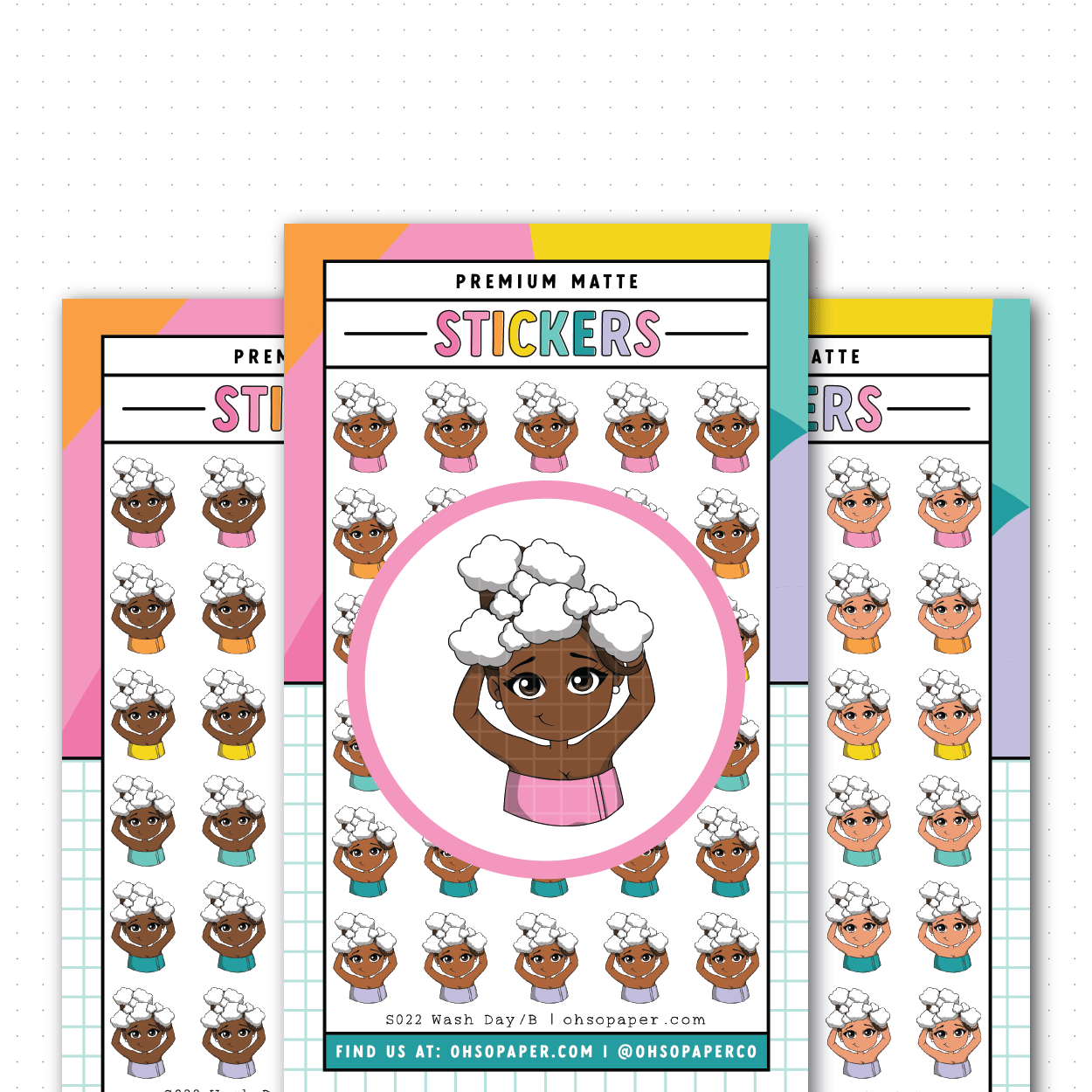 S022 - Mini Friend® Wash Day Planner Stickers - ohsopaper